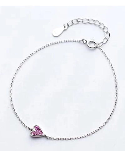 92.5 Sterling silver bracelet with Cubic Zirconia stone high polish nickel free rhodium plated-6