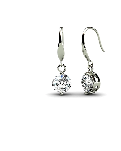 92.5 Sterling silver Earring with swarovski Zirconia stone high polish nickel free rhodium plated-8