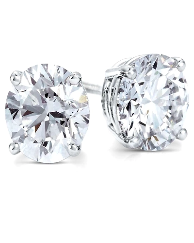 92.5 Sterling silver Earring with swarovski Zirconia stone high polish nickel free rhodium plated-7