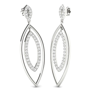 92.5 Sterling silver Earring with swarovski Zirconia stone high polish nickel free rhodium plated