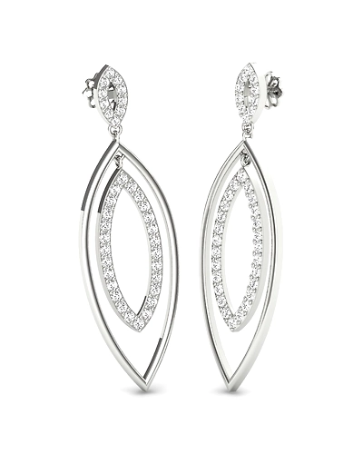 92.5 Sterling silver Earring with swarovski Zirconia stone high polish nickel free rhodium plated-10