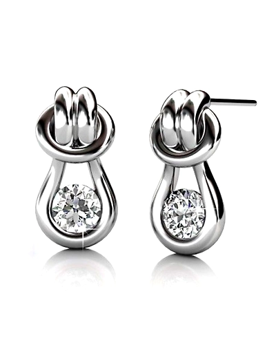 92.5 Sterling silver Earring with swarovski Zirconia stone high polish nickel free rhodium plated-9