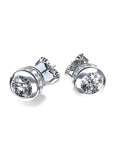 92.5 Sterling silver Earring with swarovski Zirconia stone high polish nickel free rhodium plated-5