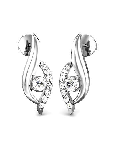 92.5 Sterling silver Earring with swarovski Zirconia stone high polish nickel free rhodium plated-2