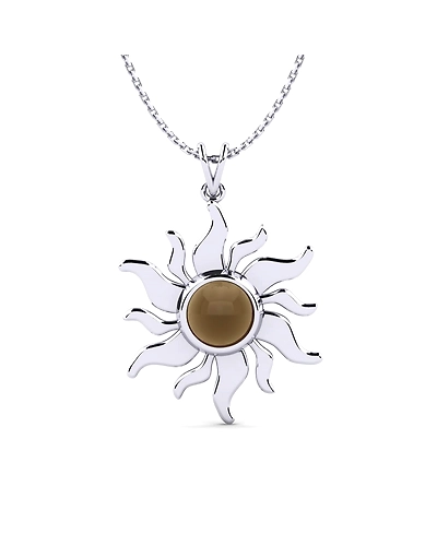 92.5 Sterling silver Pendant with Amethyst gemstone high polish nickel free rhodium plated-1