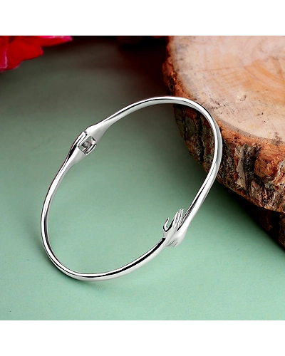 Silver Hug Bangle bracelet-12607262