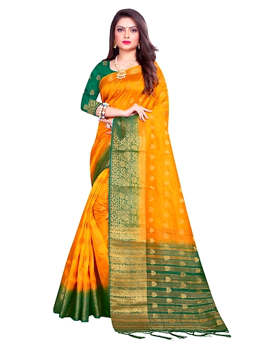 Shree Shakti Banarasi Silk Saree-SSVYEL1144