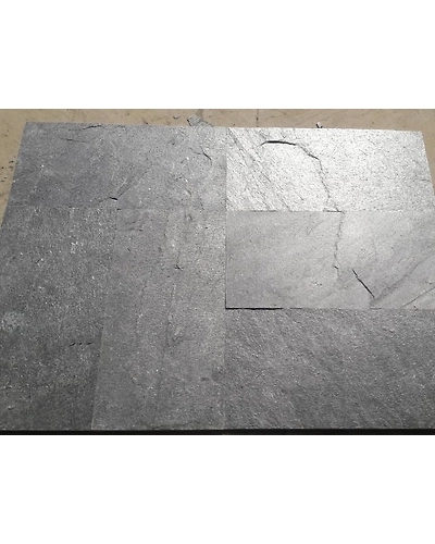 Indian Silver Grey Slate Natural Quartzite Stone Tiles Split Surface Wall Cladding Flooring interior exterior decorative-12441562