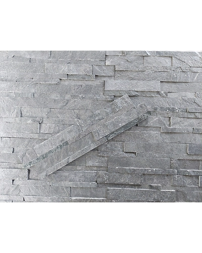 Silver Grey Quartzite Ledger Slate Stone Wall Cladding Panels-2