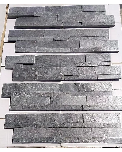 Silver Grey Quartzite Ledger Slate Stone Wall Cladding Panels-3