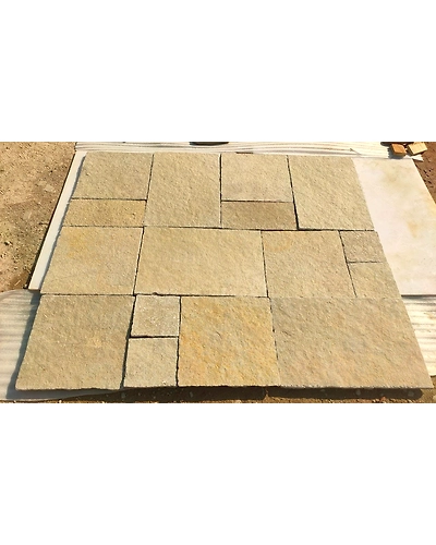 Tandur Yellow Limestone Paving Slabs-Natural-3