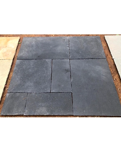 Kadappa Black Limestone Paving Slabs Exterior Garden Pavers Landscaping Pathways Flooring Patio packs Lime Black Pavement-12442754