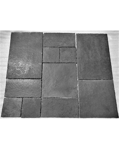 Kadappa Black Limestone Paving Slabs Exterior Garden Pavers Landscaping Pathways Flooring Patio packs Lime Black Pavement-12442758