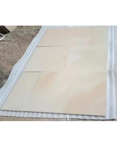 Yellow Mint Sawn Honed Indian Smooth Sandstone Paving Slabs Patio Packs Pathways Landscaping Garden Pavers Exterior Flooring-1