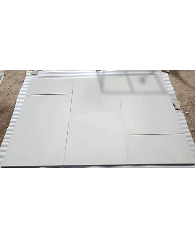 Mint White Indian Sawn Honed Sandstone Paving Slabs Six Side Sawn Smooth Surface Contemporary Design Patio Packs Popular on Sale-1