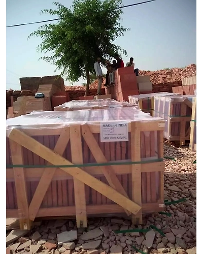 Agra Red Sandstone Paving Slabs Tiles on sale low maintenance outdoor flooring walkway exterior garden pathway paver`s-2
