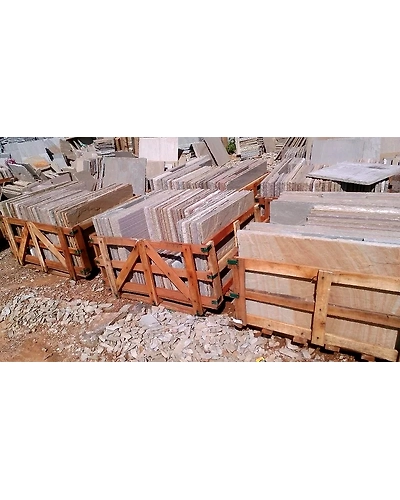 Best Price Sunset Buff Indian Sandstone Paving Slabs for exterior garden and pathways paving patio pattern mix size paving slabs-3