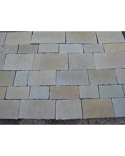 Indian Tandur Yellow Limestone Tumbled Pavers Outdoor Garden Patio Paving Slabs French Pattern Tiles Roman Pattern Flooring-1