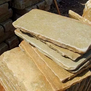 Indian Tandur Yellow Limestone Tumbled Pavers Outdoor Garden Patio Paving Slabs French Pattern Tiles Roman Pattern Flooring