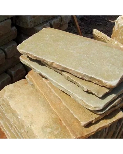 Indian Tandur Yellow Limestone Tumbled Pavers Outdoor Garden Patio Paving Slabs French Pattern Tiles Roman Pattern Flooring-12460474