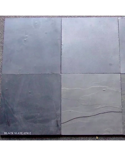 Indian Black Limestone antique finish paving slabs French opus pattern pathways outdoor indoor flooring Landscaping pavers-12460628