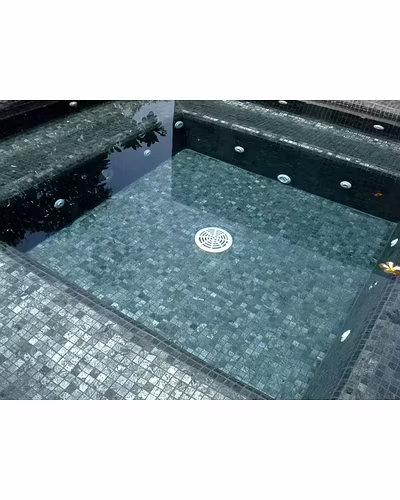 Honed and Brushed Silver Grey Quartzite Slate 100x100 mm Decorative Swimming Pool Floor Tiles Wall Cladding Stone Mosaic-12461102