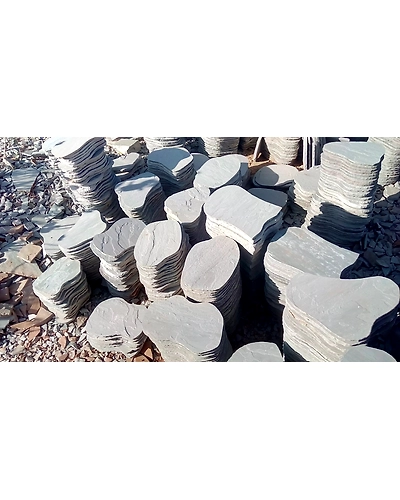Kandla Grey Indian Sandstone Stepping Stones for Garden Rough Outdoor Natural Grey Sandstone Garden Paving Stepping Stones-3