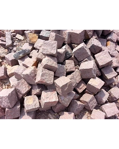 Factory Supply Natural Manga Red Granite Cobbles and Cube Stones for driveways pathways outdoor pavers granite setts-1