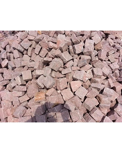 Factory Supply Natural Manga Red Granite Cobbles and Cube Stones for driveways pathways outdoor pavers granite setts-2