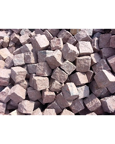 Factory Supply Natural Manga Red Granite Cobbles and Cube Stones for driveways pathways outdoor pavers granite setts-3