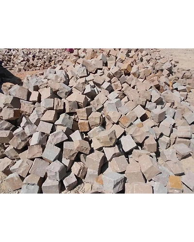 Premium Quality Autumn Brown Indian Sandstone Cobble Stones-12463792