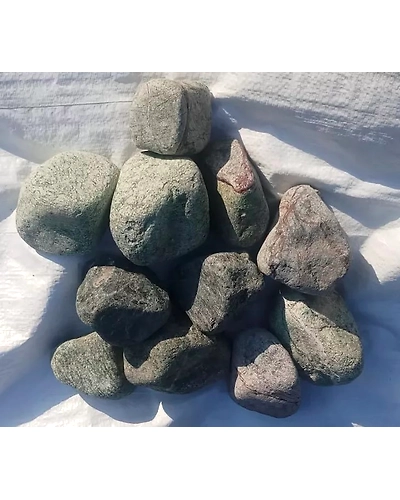 Rain Forest Green Marble Tumbled Round Pebble Natural Stones for Garden Landscaping Pavement Pathways Decoration-12463800