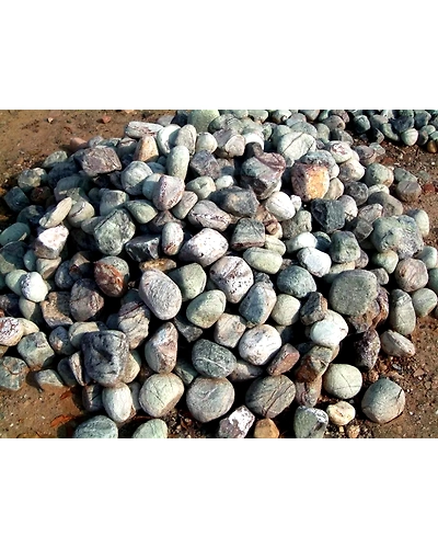 Rain Forest Green Marble Tumbled Round Pebble Natural Stones for Garden Landscaping Pavement Pathways Decoration-1