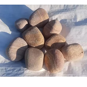Indian Rainbow Sandstone Round Tumbled Decorative Pebble Stones for Garden Landscaping Decoration Walls Pathways