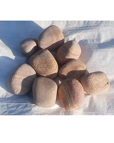 Indian Rainbow Sandstone Round Tumbled Decorative Pebble Stones for Garden Landscaping Decoration Walls Pathways-12463808