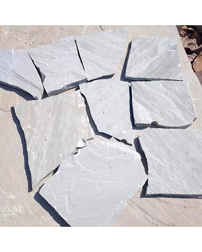 Kandla Grey Sandstone Irregular random size Paving tumbled finish crazy cladding Outdoor exterior designer flooring pathways-12463812