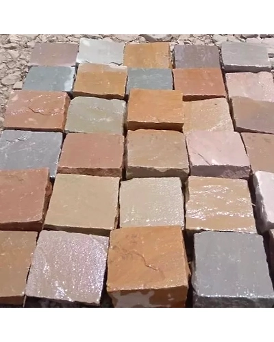 DYB Multicolor Sandstone Cobble Stone Outdoor Garden Pathways Pavers Driveway Paving Stone Split Surface Landscaping-12463814