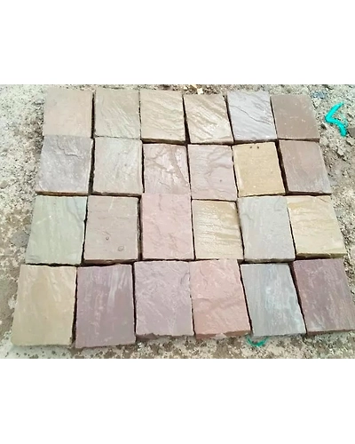 DYB Multicolor Sandstone Cobble Stone Outdoor Garden Pathways Pavers Driveway Paving Stone Split Surface Landscaping-1