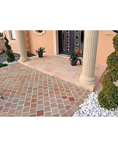 DYB Multicolor Sandstone Cobble Stone Outdoor Garden Pathways Pavers Driveway Paving Stone Split Surface Landscaping-3