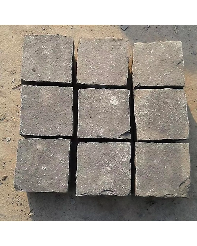 Kadappa Black Indian Limestone Cobble Stone Pavers Park Garden Walkway Pathways Paving Slabs Exterior Pavement Setts lime Black-12463822