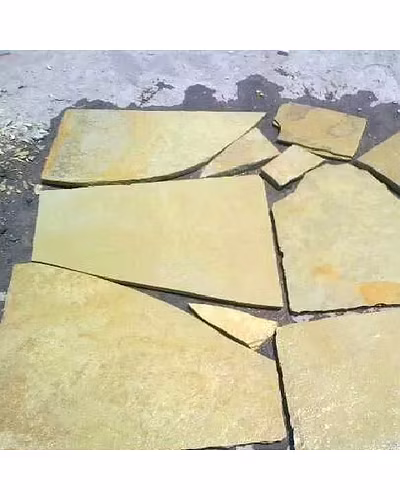 Tandur Yellow Limestone Irregular Size Flagstone Slabs for Exterior Walkway Pathway Paving and Cladding 25 - 40 Mm pavers-12463896