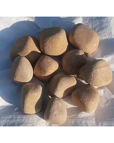 Landscaping Stone Tumbled Smooth Round Red Sandstone Round Pebbles Landscaping Garden Fountain Decoration walkways Pathways-12463906