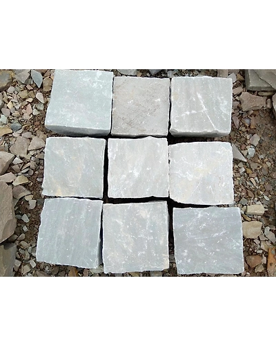 Kandla Grey Indian Sandstone Cobble Stone Pavers outdoor garden cube cobble road paver Driveway Natural Outdoor Paving-3