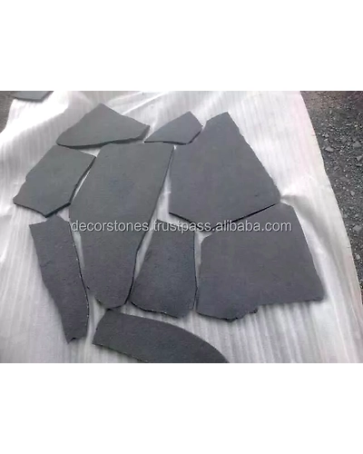 Kadappa Black Limestone Irregular Size Flagstone slabs for paving and cladding irregular size random crazy paving-12464440