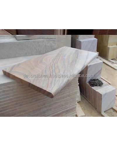 Indian Rainbow Sandstone Bullnosed Smooth Honed surface Coping Stone for swimming Pool Wall cladding Stairs Steps Decking-1