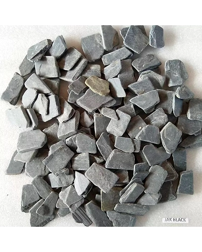 Jak Black Indian Slate Aggregates Crushed Tumbled Decorative Slate Lumps Stone Pebbles Landscaping Garden Home-1