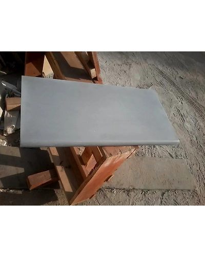 Kandla Grey Sandstone Bull nosed Coping Stone Honed finish swimming pool decking stair steps wall tops landscaping garden-1