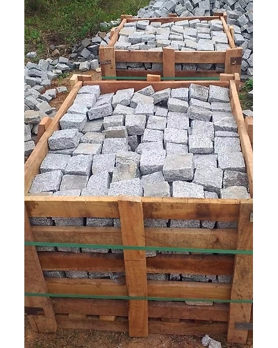 Indian Grey Granite Setts Natural Surface Cube stones Cobbles Patio Walkway Driveway Parking Pavers Wholesale Paving stones-3