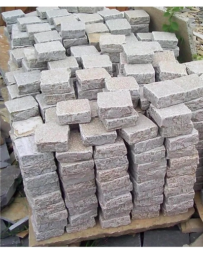 Tandur Yellow Limestone Cobble Stone Driveway Pavers Cobbles for Garden Landscaping Pathways walkway Paving Setts Borders-12464540