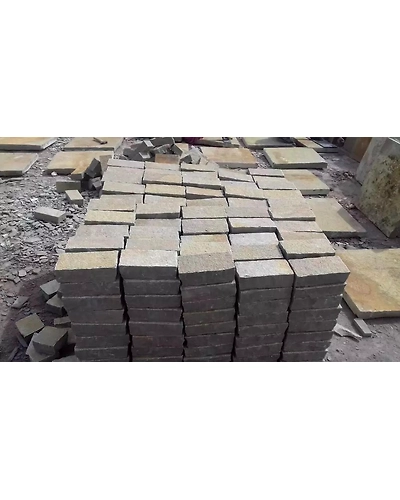 Tandur Yellow Limestone Cobble Stone Driveway Pavers Cobbles for Garden Landscaping Pathways walkway Paving Setts Borders-2